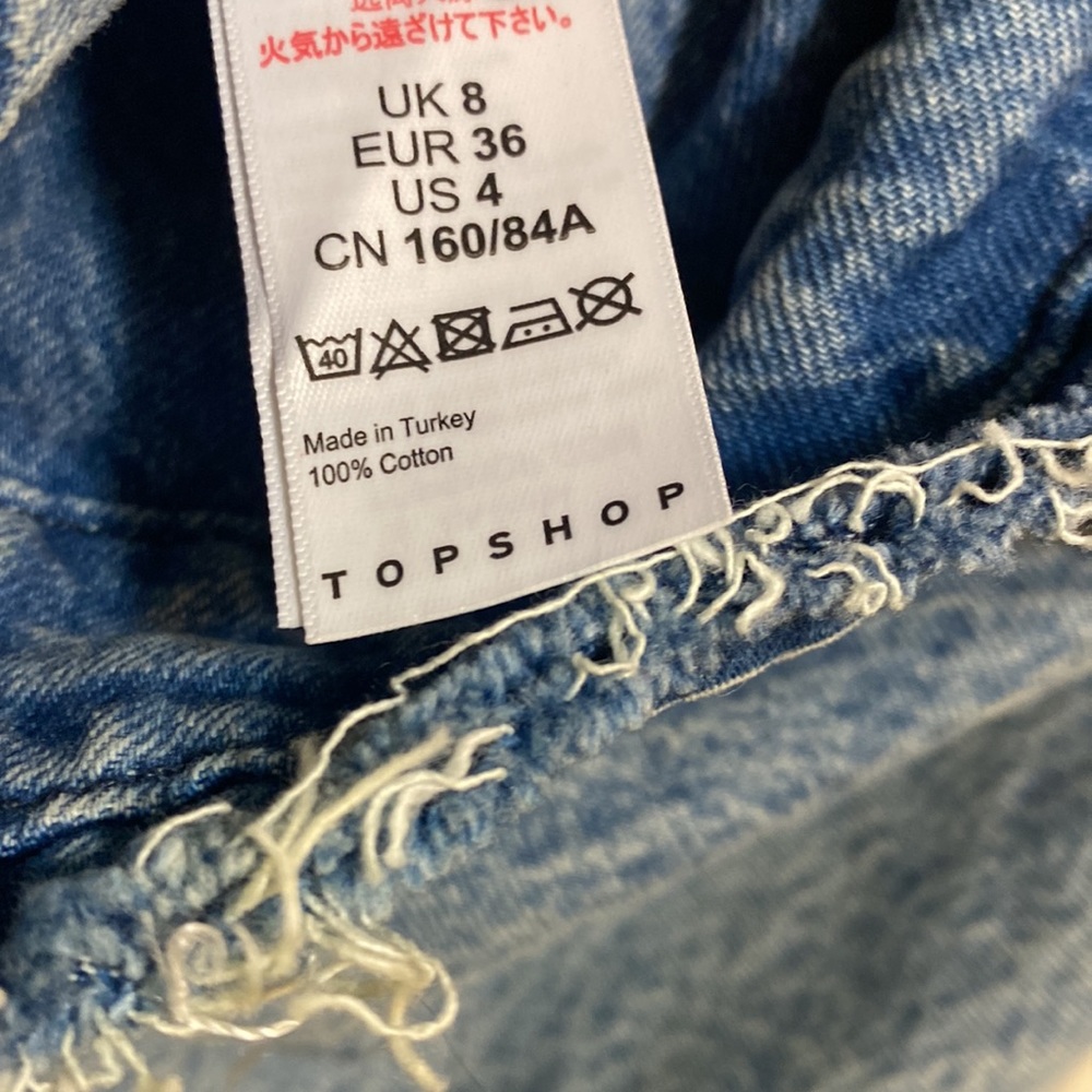 Topshop Considered Blue Acid Wash Denim Batwing Crop Top NWT ⭐️ - Picture 6 of 7